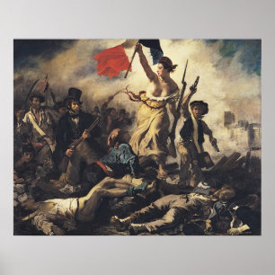 Die Freiheit, das Volk von Eugene Delacroix zu füh Poster