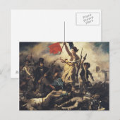 Die Freiheit, das Volk von Eugene Delacroix zu füh Postkarte (Vorne/Hinten)