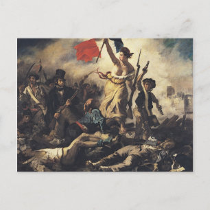 Die Freiheit, das Volk von Eugene Delacroix zu füh Postkarte