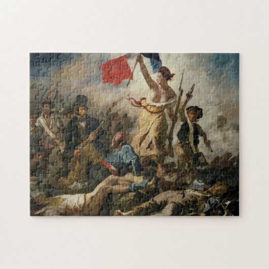 Die Freiheit, das Volk von Eugène Delacroix zu füh Puzzle (Horizontal)