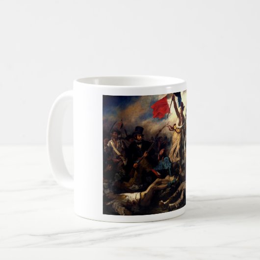 Die Freiheit, die das Volk führt, Eugene Delacroix Kaffeetasse (Vorderseite Links)