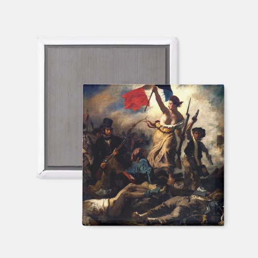 Die Freiheit, die das Volk führt, Eugene Delacroix Magnet (Vorderseite/Rückseite)