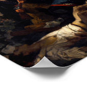 Die Freiheit, die das Volk führt, Eugene Delacroix Poster (Ecke)