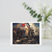 Die Freiheit, die das Volk führt, Eugene Delacroix Postkarte (Stehend Vorderseite)