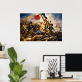Die Freiheit führt das Volk von Eugène Delacroix Poster (Heimbüro)