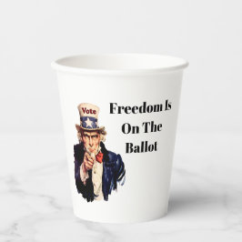 Die Freiheit steht 2026 an der Wahl Pappbecher