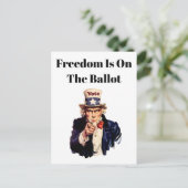 Die Freiheit steht 2026 an der Wahl Postkarte (Stehend Vorderseite)