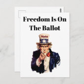 Die Freiheit steht 2026 an der Wahl Postkarte (Vorne/Hinten)