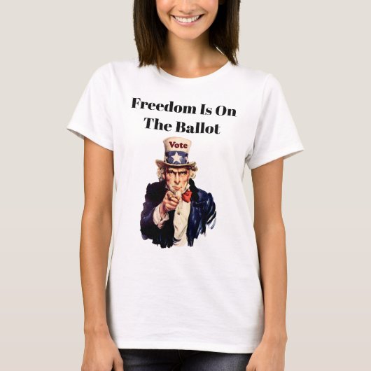 Die Freiheit steht 2026 an der Wahl T-Shirt (Vorderseite)