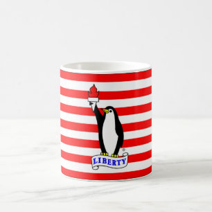 Die Freiheitpenguin-Flaggen-Tasse Kaffeetasse
