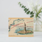 Die Freiheitsstatue der Vintagen Postkarte (Stehend Vorderseite)