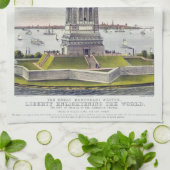Die Freiheitsstatue, Die große Bartholdi-Statue Geschirrtuch (Gefaltet)