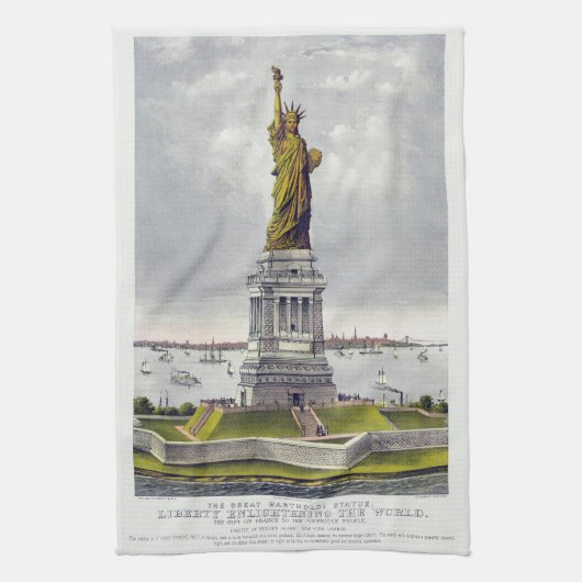 Die Freiheitsstatue, Die große Bartholdi-Statue Geschirrtuch (Vertikal)