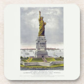 Die Freiheitsstatue, Die große Bartholdi-Statue Getränkeuntersetzer (Vorderseite)