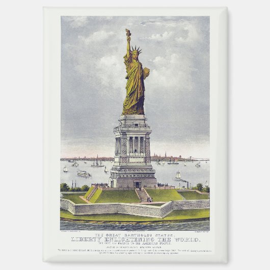 Die Freiheitsstatue, Die große Bartholdi-Statue Magnet (Vorderseite)