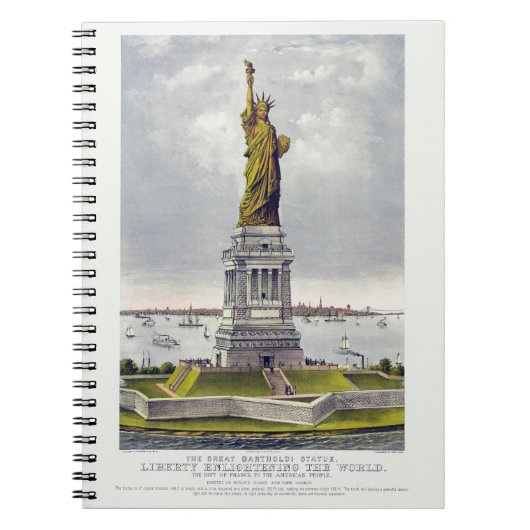 Die Freiheitsstatue, Die große Bartholdi-Statue Notizblock (Vorderseite)