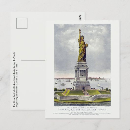 Die Freiheitsstatue, Die große Bartholdi-Statue Postkarte (Vorne/Hinten)