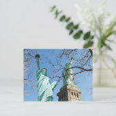 Die Freiheitsstatue, Liberty Island, NYC Postkarte (Stehend Vorderseite)