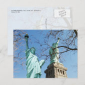 Die Freiheitsstatue, Liberty Island, NYC Postkarte (Vorne/Hinten)