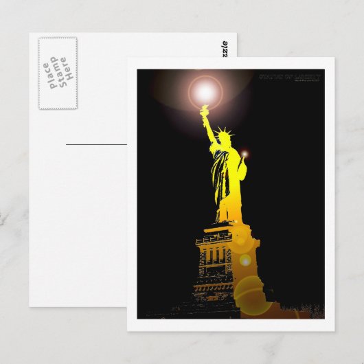 Die Freiheitsstatue Postkarte (Vorne/Hinten)