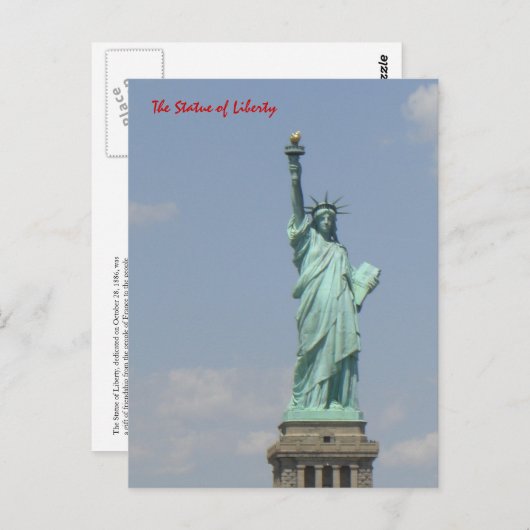 Die Freiheitsstatue Postkarte (Vorne/Hinten)