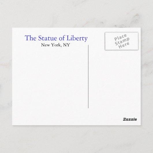 Die Freiheitsstatue Postkarte (Rückseite)