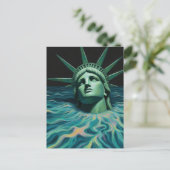 Die Freiheitsstatue schmilzt Surreal Postkarte (Stehend Vorderseite)