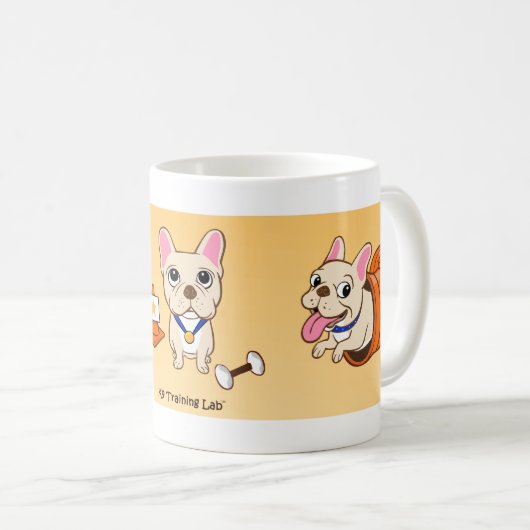 Die Frenchie Weiß-Tasse Kaffeetasse (VorderseiteRechts)