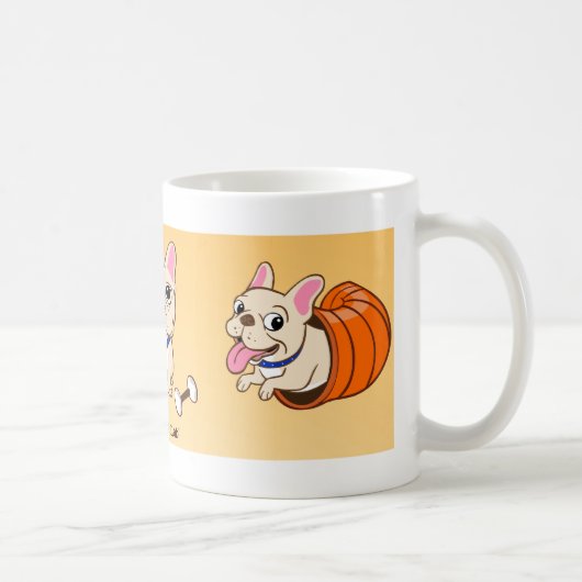 Die Frenchie Weiß-Tasse Kaffeetasse (Rechts)