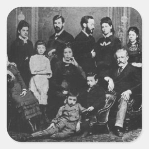 Die freud-Familie, c.1876 Quadratischer Aufkleber