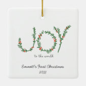 Die Freude am ersten Weihnachtsfest des World Baby Keramikornament (Rückseite)