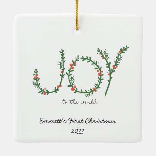 Die Freude am ersten Weihnachtsfest des World Baby Keramikornament (Rückseite)