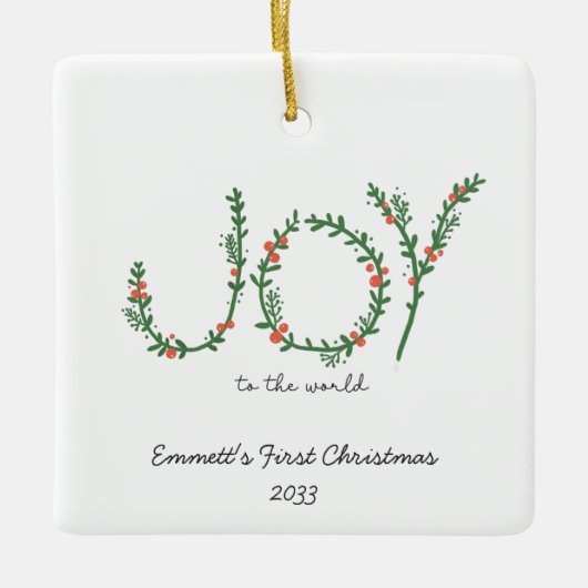 Die Freude am ersten Weihnachtsfest des World Baby Keramikornament (Vorderseite)