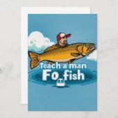 Die Freude am Fischfang Einladung (Vorne/Hinten)