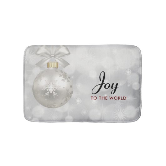 Die Freude am Welt Elegant Silver Christmas Ball Badematte (Vorderseite)