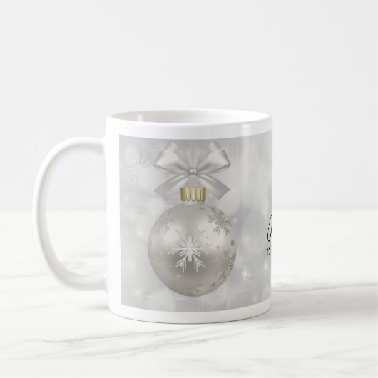 Die Freude am Welt Elegant Silver Christmas Ball Kaffeetasse (Links)