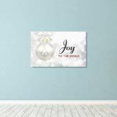 Die Freude am Welt Elegant Silver Christmas Ball Leinwanddruck (Insitu (Holzboden))