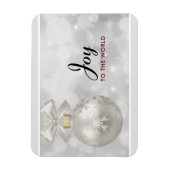 Die Freude am Welt Elegant Silver Christmas Ball Magnet (Vertikal)