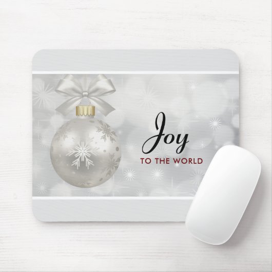 Die Freude am Welt Elegant Silver Christmas Ball Mousepad (Mit Mouse)