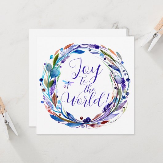 Die Freude am Weltwatercolor-Kranz Karte (Vorderseite/Rückseite Beispiel)