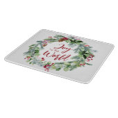 Die Freude am Winter-Kranz der Weltwasserfarbe Schneidebrett (Ecke)