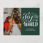 Die Freude am World Green Calligraphy Foto Modern Feiertagspostkarte (Vorderseite)