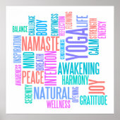 Die Freude am Yoga Elegant Pastellfarbene Word Clo Poster (Vorne)