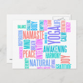 Die Freude am Yoga Elegant Pastellfarbene Word Clo Postkarte (Vorne/Hinten)