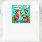 Die Freude an Bildung und Freundschaft Quadratischer Aufkleber (Tasche)