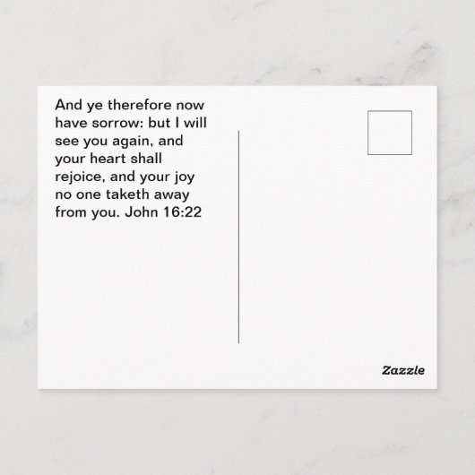 Die Freude an Christus, Jesus Postkarte (Rückseite)