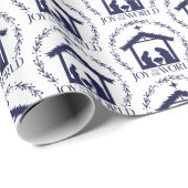 Die Freude an der blauen Krippe der Welt Geschenkpapier (Rolleneckpunkt)