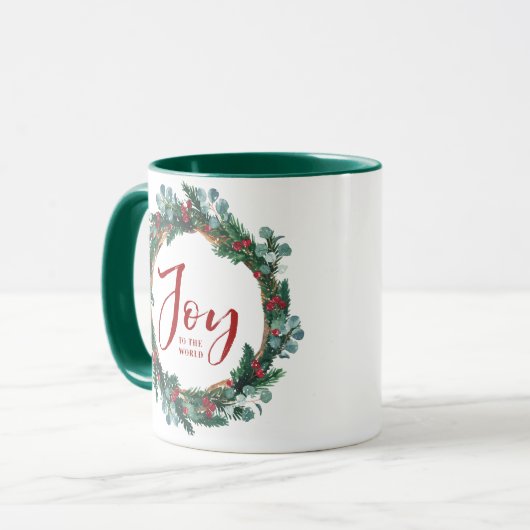 Die Freude an der Weihnachtsfeier des Evergreen Wr Tasse (Vorderseite Links)
