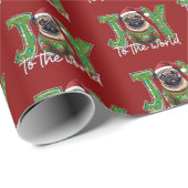 Die Freude an der Weihnachtsfeier des Weihnachtsma Geschenkpapier (Rolleneckpunkt)