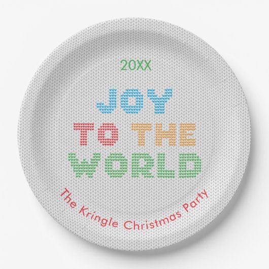 Die Freude an der Weihnachtsweihnachtskrater Typog Pappteller (Vorderseite)